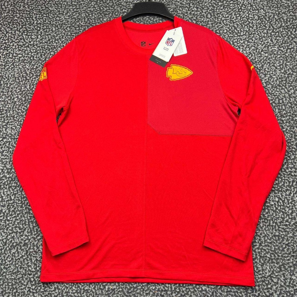 Nike Kansas City Chiefs NFL Dri-Fit Shirt Men Large Red Long Sleeve New L